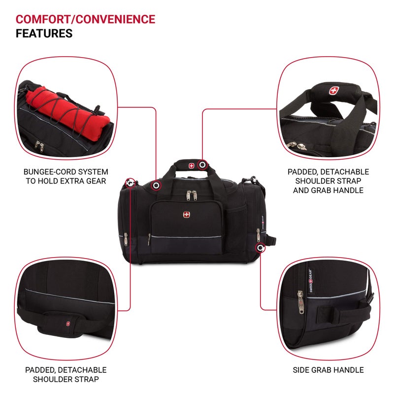 SwissGear Apex Duffle Bag for Travel and Gym with Bungee-Cord System - Image 2